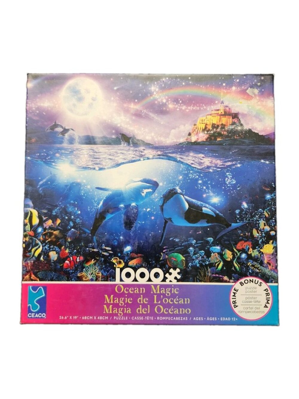 Ocean Magic Puzzle 1000 pcs 19x27 NIB Sealed 12+ Ceaco 2021 Orcas Fantasy